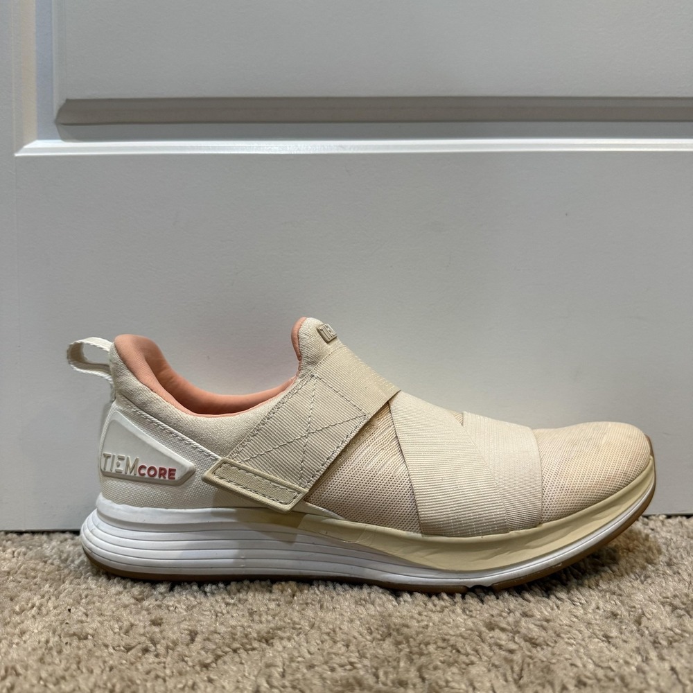 TIEM Core Shoes Womens Size 8.5 Beige Slip On Comfort Athletic Sneakers 100021W